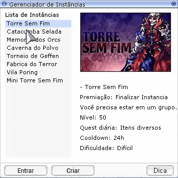Gerenciador de Instancias